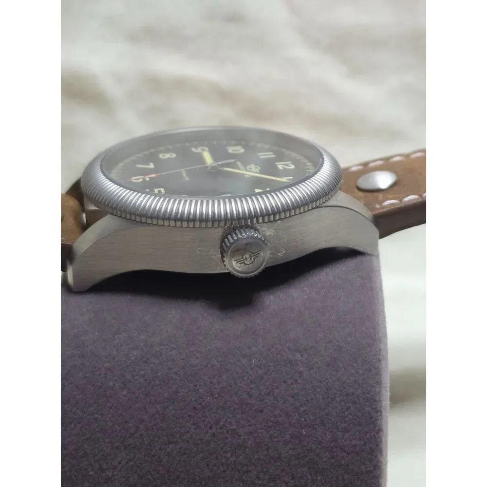 Harbinger Conquest HC1 Automatic Pilot Watch Sapphire Leather + Steel Bracelet